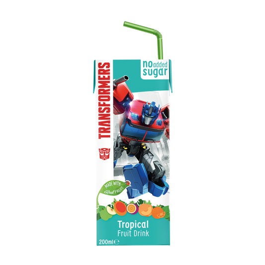 Transformers Tropical No Added Sugar Fruit Tetra Drink 200ml