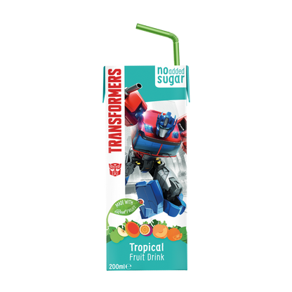 Transformers Tropical No Added Sugar Fruit Tetra Drink 200ml