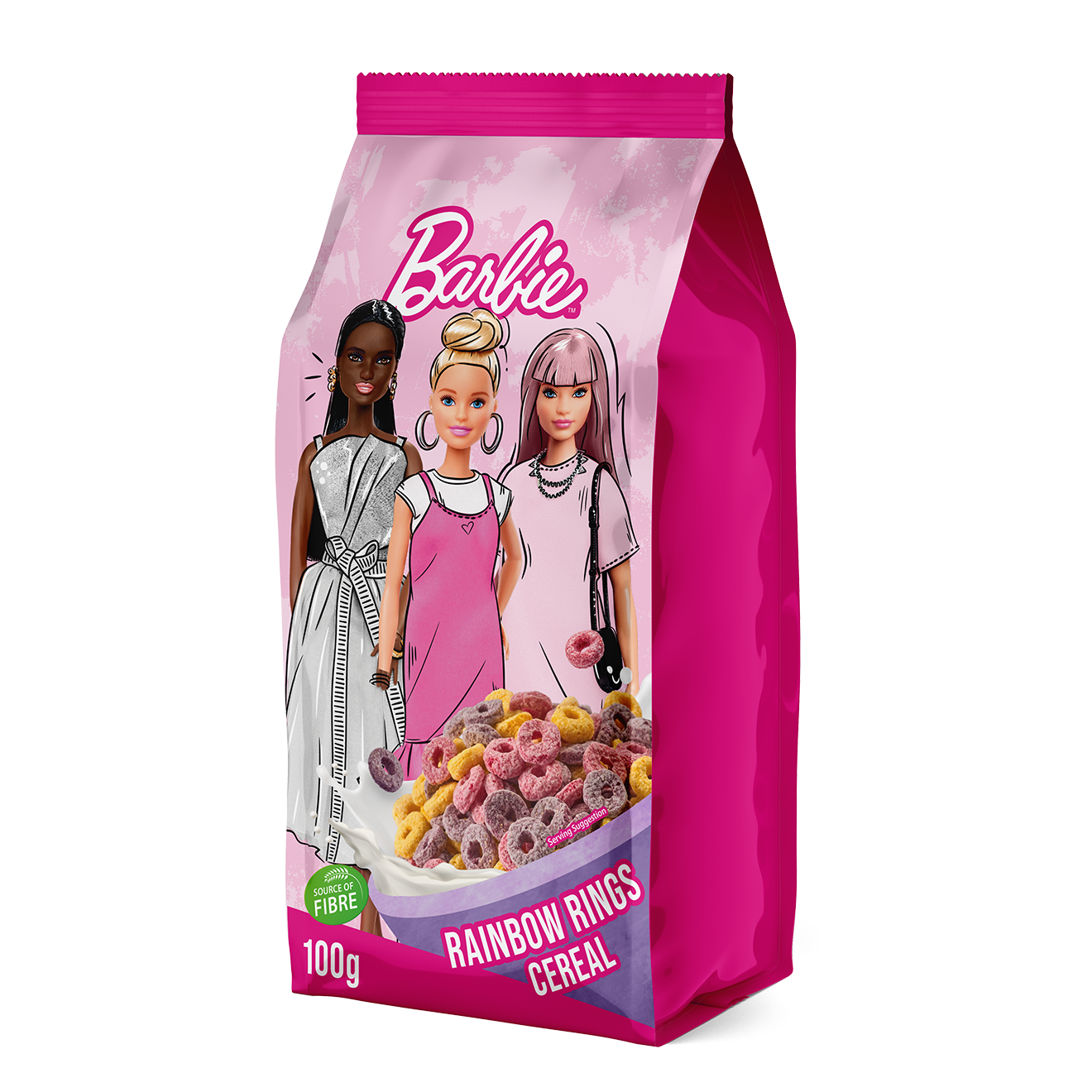 Barbie Fruity Rings Cereal Bag 100g