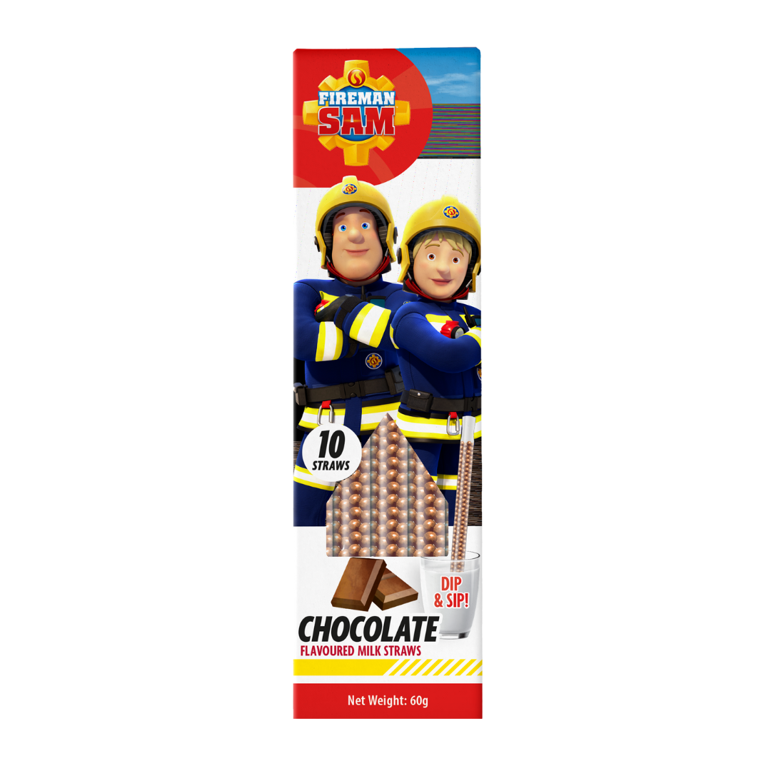 Fireman Sam Dip & Sip Milk Straws Chocolate