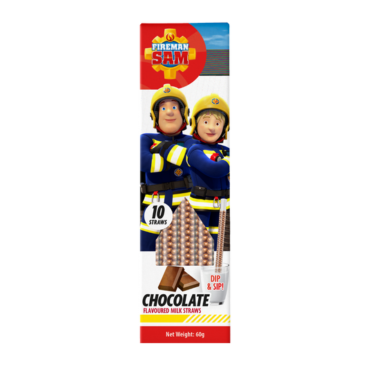 Fireman Sam Dip & Sip Milk Straws Chocolate