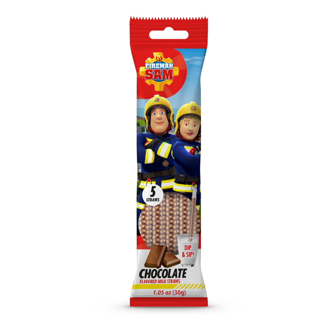 Fireman Sam Dip & Sip Milk Straws Chocolate