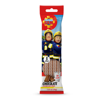 Fireman Sam Dip & Sip Milk Straws Chocolate