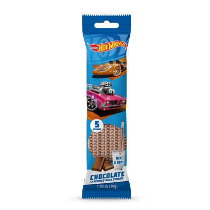 Hot Wheels Dip & Sip Milk Straws Chocolate