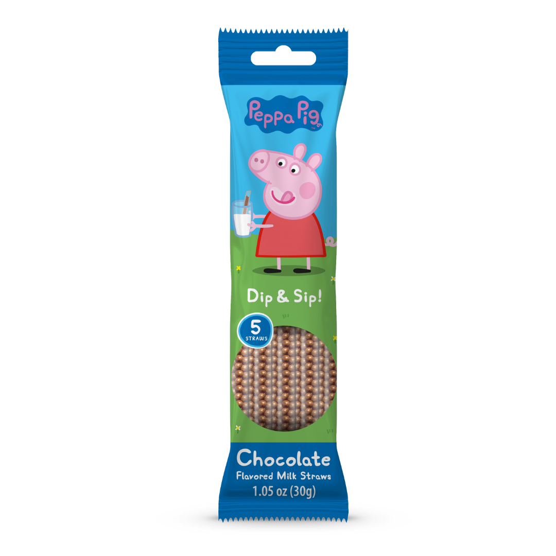 Peppa Pig Dip & Sip Milk Straws Chocolate