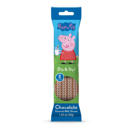 Peppa Pig Dip & Sip Milk Straws Chocolate