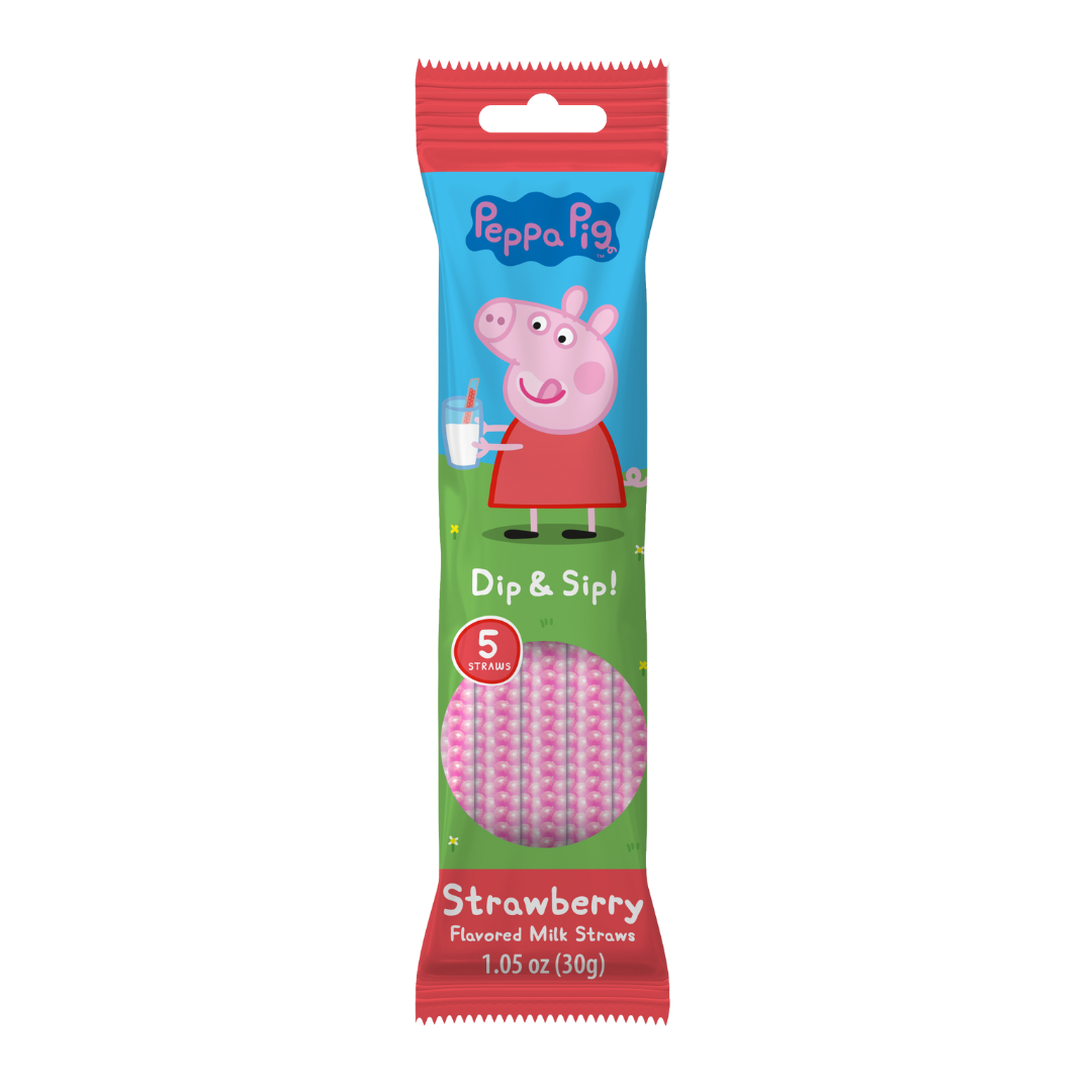 Peppa Pig Dip & Sip Milk Straws Strawberry