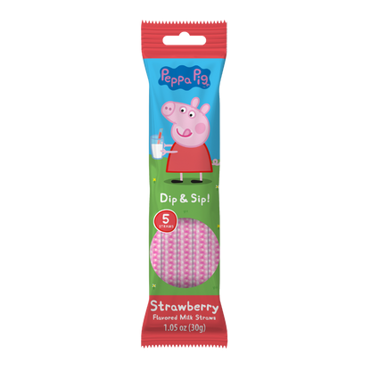 Peppa Pig Dip & Sip Milk Straws Strawberry