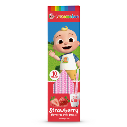 Cocomelon Dip & Sip Milk Straws Strawberry