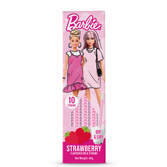 Barbie Dip & Sip Milk Straws Strawberry