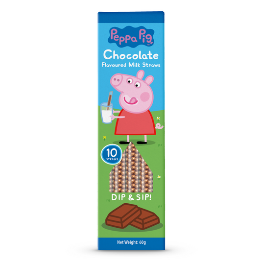 Peppa Pig Dip & Sip Milk Straws Chocolate