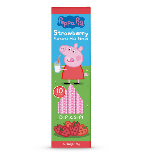 Peppa Pig Dip & Sip Milk Straws Strawberry